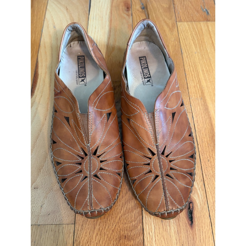 Pikolinos Size 38/Women's 7.5-8 Brown Brandy Jerez Leather Moccasin Flat Shoes